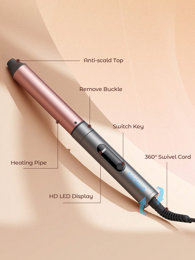 6-In-1Curling Iron,Interchangeable Electric Tourmaline Ceramic Curling Iron With LED Display,Multilevel Temperature Control,And Long-Lasting Styling,Hair Curler Set Suitable For Curly Hair - US Plug